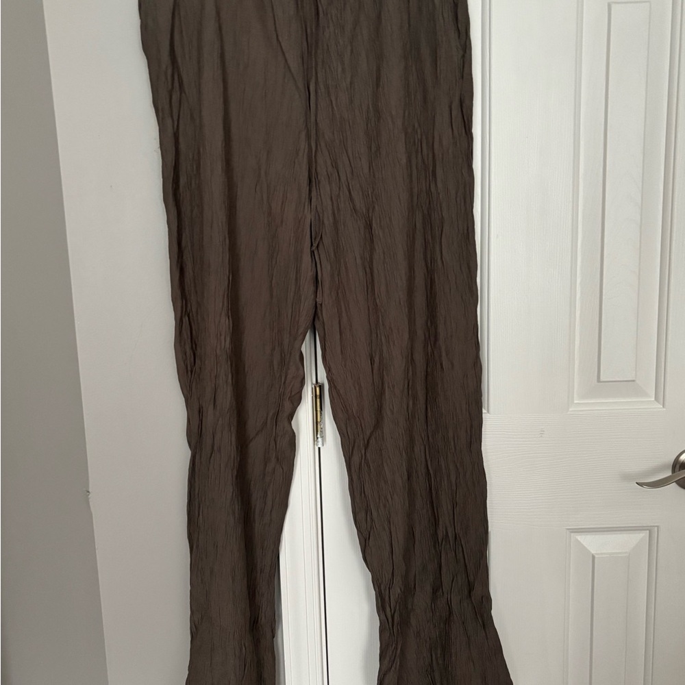 Zara Taupe Textured Trousers